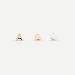 Micro Letter Earrings in Gold