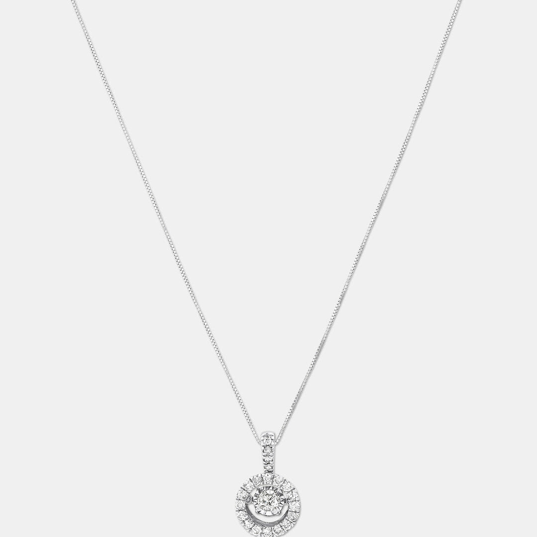 Round Cut Cubic Zirconia in 925 Sterling Silver Necklace 1