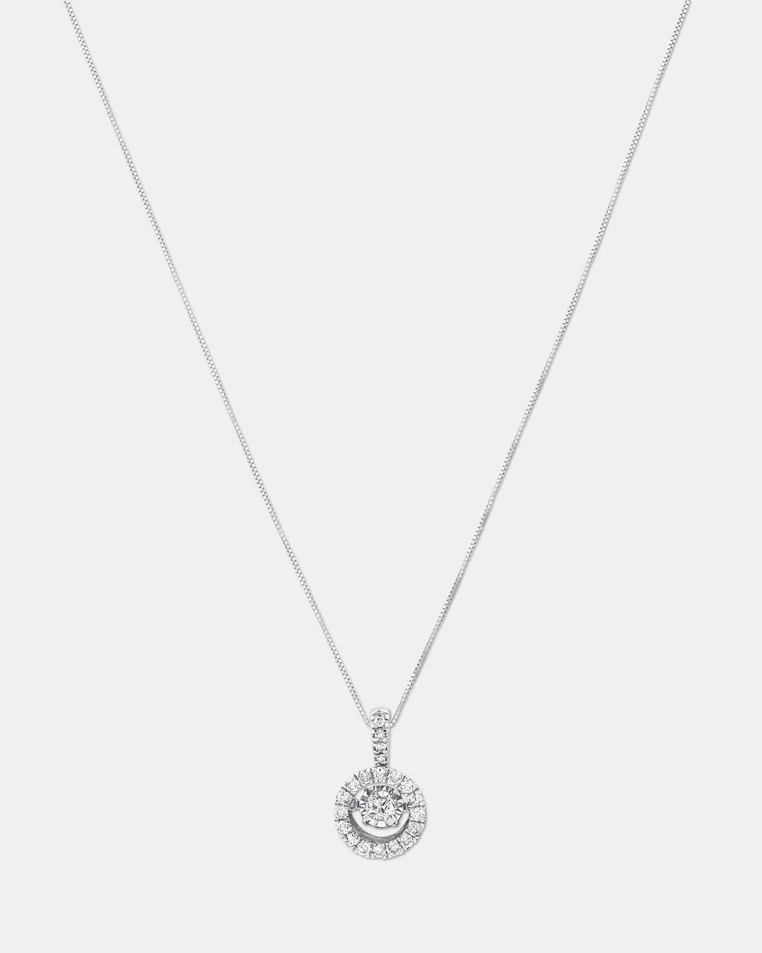 Round Cut Cubic Zirconia in 925 Sterling Silver Necklace 1