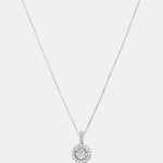 Round Cut Cubic Zirconia in 925 Sterling Silver Necklace 1