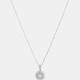 Round Cut Cubic Zirconia in 925 Sterling Silver Necklace 1