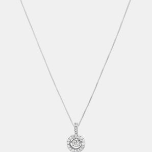 Round Cut Cubic Zirconia in 925 Sterling Silver Necklace