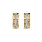 0.50 TCW Round Cut Moissanite Pirouette Huggies Earrings in Gold 4