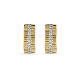 0.50 TCW Round Cut Moissanite Pirouette Huggies Earrings in Gold 4