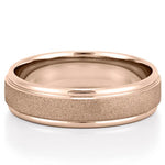 Classic Wire-Brushed Finish Wedding Band for Men's in Solid Gold 5