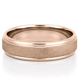 Classic Wire-Brushed Finish Wedding Band for Men's in Solid Gold 5