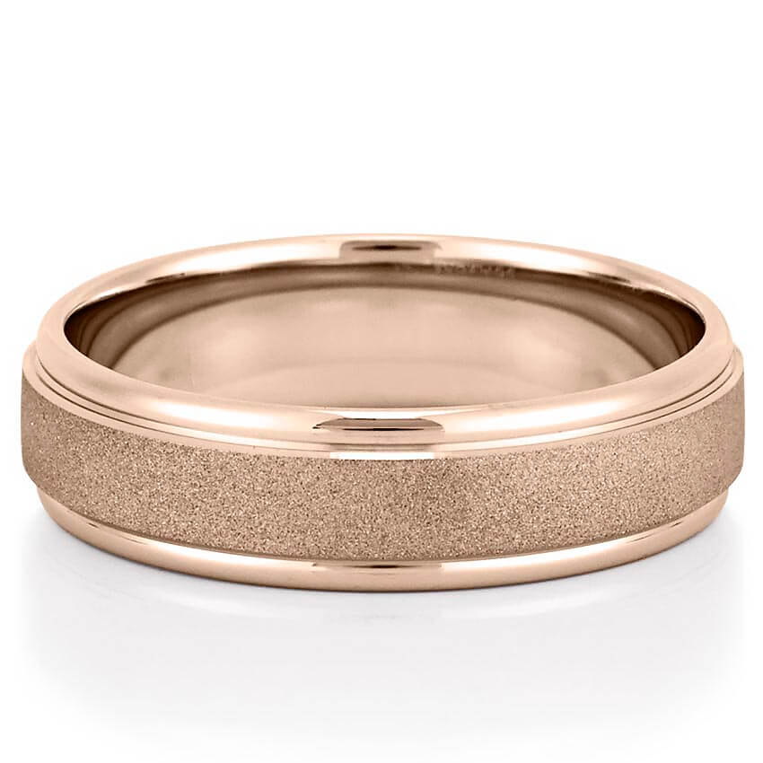 Classic Wire-Brushed Finish Wedding Band for Men's in Solid Gold 5