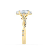 Stunning 3.0 CT Oval Moissanite Engagement Ring with Hidden Halo & Twisted Pave Design 5