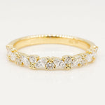 Stunning 0.4 TCW Marquise and Round Moissanite Stones in Half Eternity Wedding Bands 2