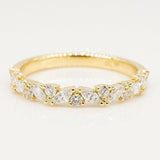 Stunning 0.4 TCW Marquise and Round Moissanite Stones in Half Eternity Wedding Bands 2