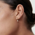 0.20 TCW Heart Cut Lab Grown Hoops Earrings