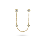 0.20 TCW Round Cut Moissanite Chain Earrings in Gold 7