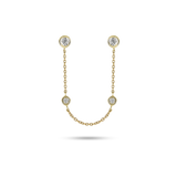 0.20 TCW Round Cut Moissanite Chain Earrings in Gold 7