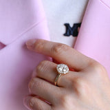 Stunning 0.5 - 1.5 CT Round Moissanite Engagement Ring With Halo Design 2