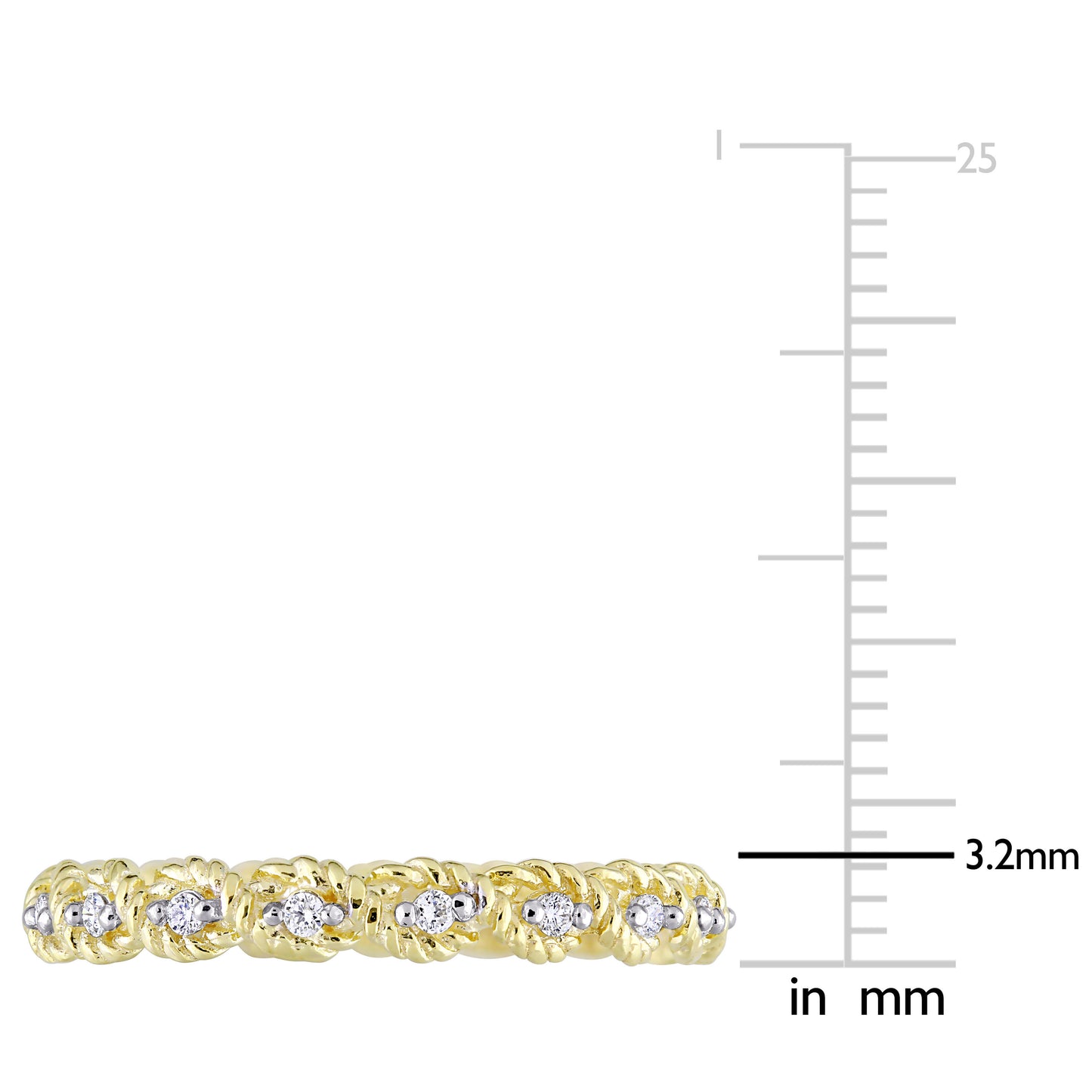 Round Cut Cubic Zirconia in 925 Sterling Silver Wedding Bands 6