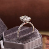 Stunning 4.0 CT Radiant Moissanite Engagement Ring with Pave Design 9