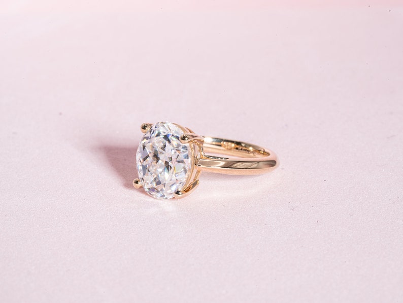 Classic 5.0 CT Oval Moissanite Engagement Ring with Solitaire Design 1