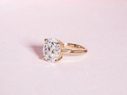 Classic 5.0 CT Oval Moissanite Engagement Ring with Solitaire Design 1