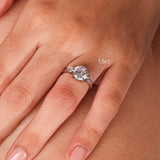Stunning 2.0 CT Round Moissanite Engagement Ring with Three Stone Design 3