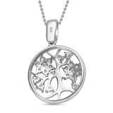 Round Cut Cubic Zirconia in 925 Sterling Silver Necklace 5