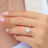 Stunning 0.4 TCW Round Moissanite Stones With Full Eternity Wedding Band 7