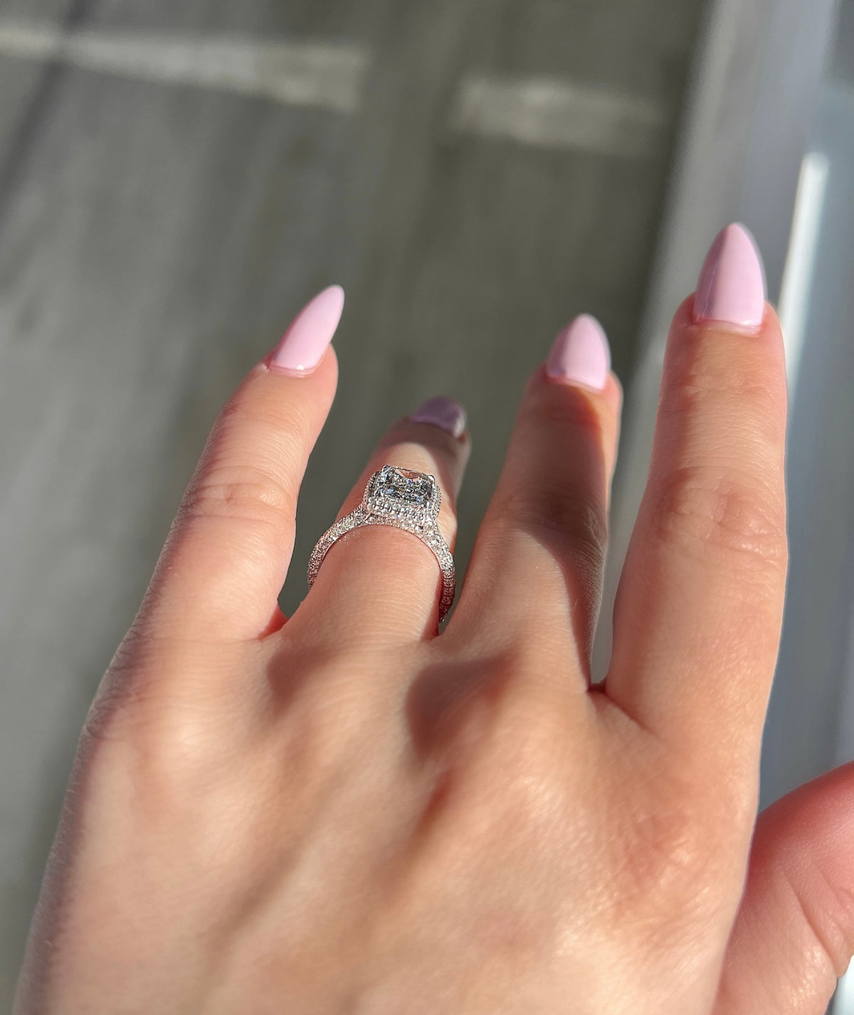Stunning 2.03 CT Radiant Moissanite Engagement Ring with Halo & Pave Design 3