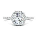 Stunning 0.3 CT Round Moissanite Stones Pave & Halo Wedding Band 1