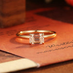 Stunning 1.0 CT East-West Emerald Cut Moissanite Engagement Ring with Solitaire Design 1