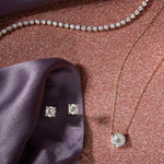 0.30 CT Marquise & Round Moissanite Diamond Cluster Pendant Necklace in Solid Gold 7