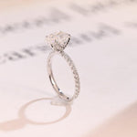 Stunning 1.0 - 2.0 CT Pear Moissanite Engagement Ring with Pave Design 5