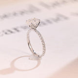 Stunning 1.0 - 2.0 CT Pear Moissanite Engagement Ring with Pave Design 5