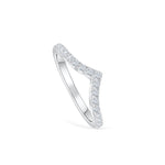 Stunning 0.2 TCW  Round Moissanite Stones in Curved Wedding Bands 2