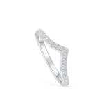 Stunning 0.2 TCW  Round Moissanite Stones in Curved Wedding Bands 2