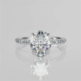 Stunning 2.11 CT Oval Moissanite Engagement Ring with Pave Design 4