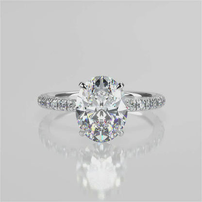 Stunning 2.11 CT Oval Moissanite Engagement Ring with Pave Design 4