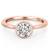 Stunning 0.50-1.50 CT Round Moissanite Engagement Ring With Bezel Design 5