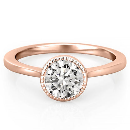 Stunning 0.50-1.50 CT Round Moissanite Engagement Ring With Bezel Design 5