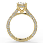 Stunning 2.11 CT Oval Moissanite Engagement Ring with Hidden Halo & Three Side Pave Design 2