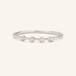 Stunning 0.2 TCW Round Moissanite Stones 4 Stones Wedding Bands 3