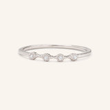 Stunning 0.2 TCW Round Moissanite Stones 4 Stones Wedding Bands 3