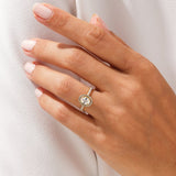 Stunning 1.0-2.0 CT Oval Moissanite Engagement Ring with Halo & Pave Design 9