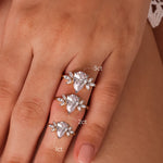 Stunning 1.50 CT Pear Moissanite Engagement Ring with Cluster Design 3