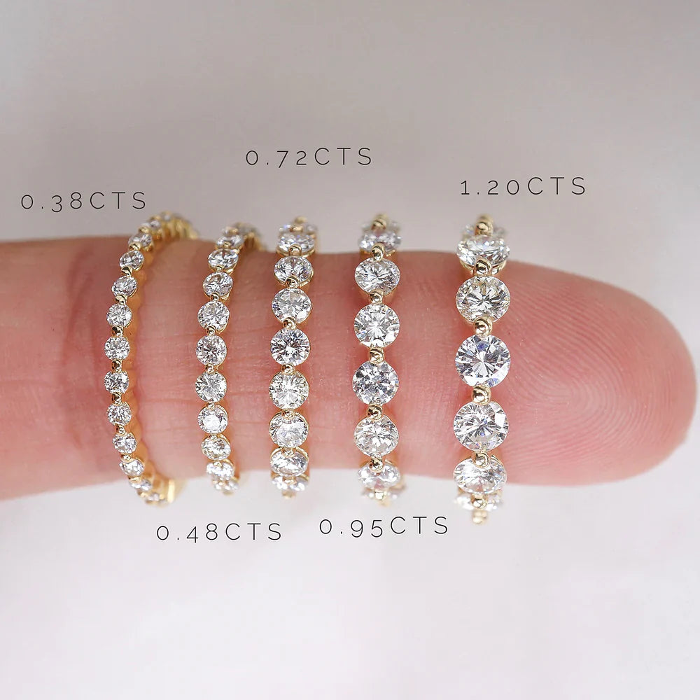 Stunning 0.4 TCW Round Moissanite Stone Half Eternity Wedding Band 6