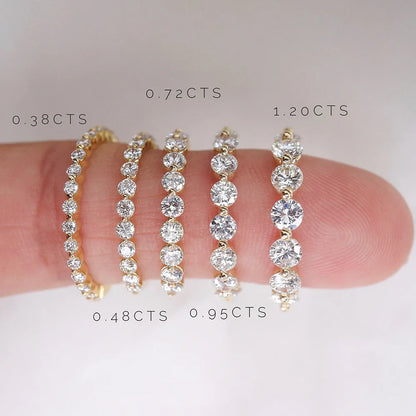 Stunning 0.4 TCW Round Moissanite Stone Half Eternity Wedding Band 6