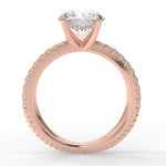 Stunning 2.0 CT Round Moissanite Engagement Ring with Criss-cross Pave Design 9
