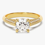 Stunning 1.0 CT Round Moissanite Engagement Ring with Knife Edge Design 1
