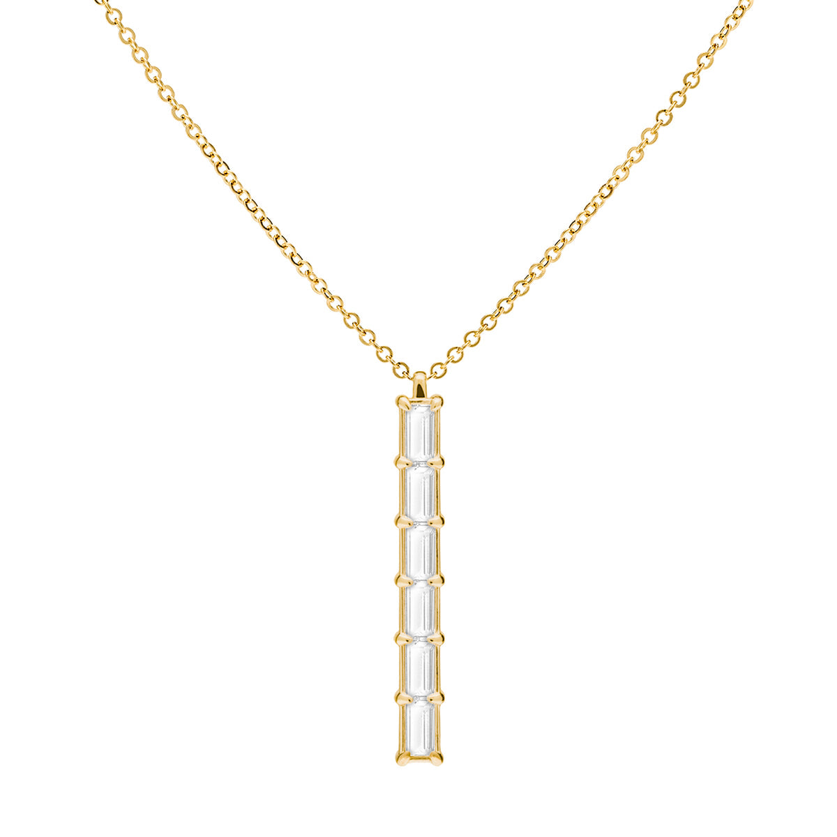 0.14 CT Baguette April Lab Made Diamond- April Birthstone Necklace 1