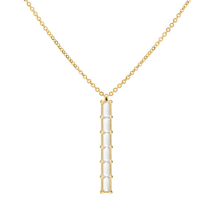 0.14 CT Baguette April Lab Made Diamond- April Birthstone Necklace 1