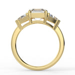 Stunning 2.0 CT Asscher Moissanite Engagement Ring with Three Stone Design 2