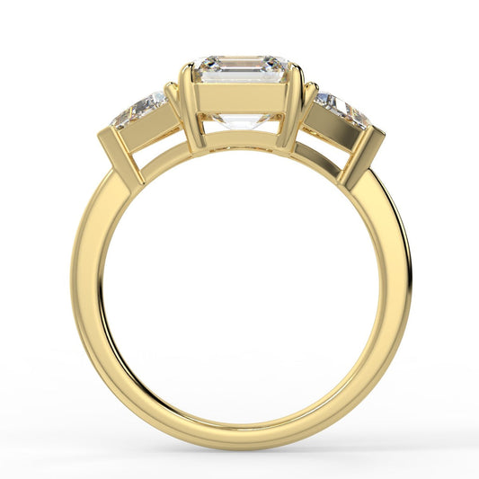 Stunning 2.0 CT Asscher Moissanite Engagement Ring with Three Stone Design 2